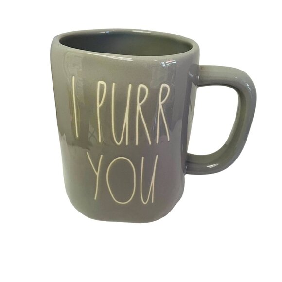 Rae Dunn Artisan Collection By Magenta I Purr You Grey Ceramic Mug 5" Tall 12 - Picture 1 of 8